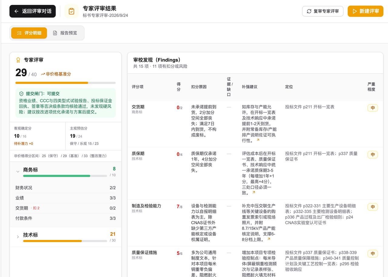 输出 · 评分明细